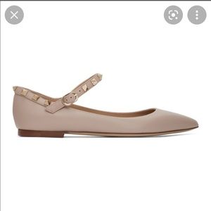 Nude Valentino Flats with Ankle Strap